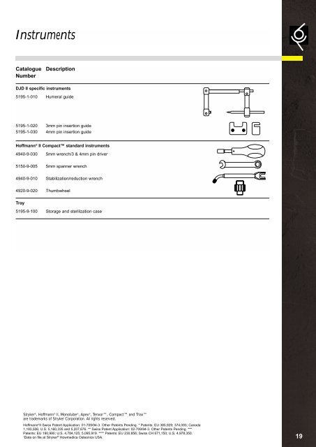 DJD External Fixator, Stryker - ShoulderDoc.co.uk