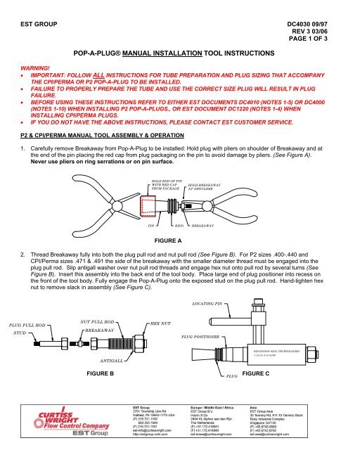 Pop-a-Plug Manual Tool Instructions - EST Group - Curtiss Wright ...