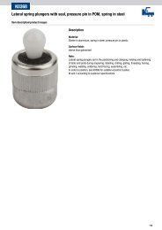 Lateral spring plungers with seal, pressure pin in POM, spring ... - KIPP