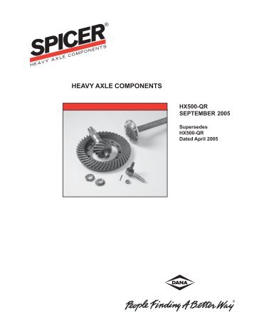 HEAVY AXLE COMPONENTS - The Expert - Dana Corporation