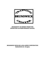 BRUNSWICK GS-SERIES PINSETTER OPERATION and ...