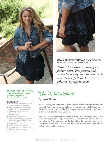 The Natalie Skirt - Sew Beautiful Magazine