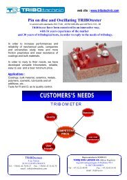 Pin on disc and Oscillating TRIBOtester