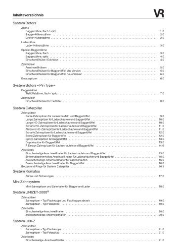 Inhaltsverzeichnis System Bofors System Bofors – Pin ... - Verotool