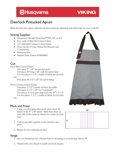 Overlock Pintucked Apron - Husqvarna Viking