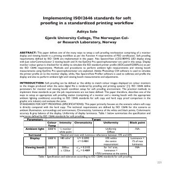 Implementing ISO12646 standards for soft proofing in a ... - Create!