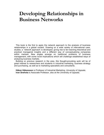 Developing Relationships in Business Networks