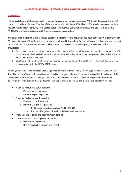=== WORKSHOP ORACLE : PERFORM A VLDB MIGRATION WITH ...