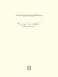 Marktbericht Deutsche Bank Private Wealth Management