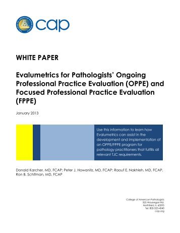 Evalumetrics White Paper - College of American Pathologists