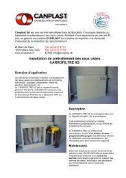 Installation de prétraitement des eaux usées ... - Canplast SA