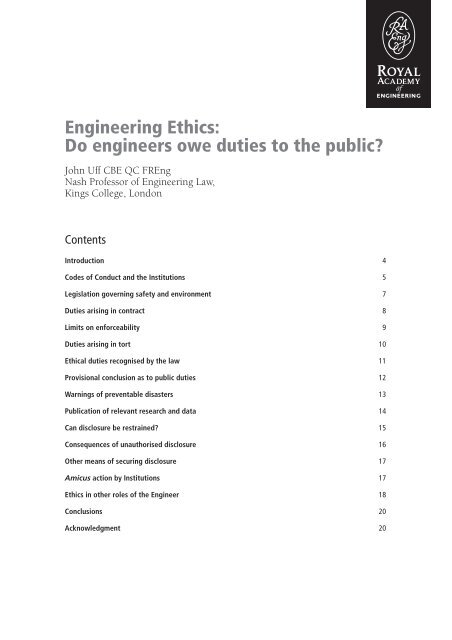 Engineering Ethics: Do engineers owe duties to the