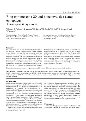 Ring chromosome 20 and nonconvulsive status epilepticus - Brain