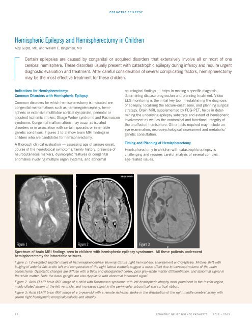 Pediatric Neuroscience Pathways Fall 2012 - Cleveland Clinic