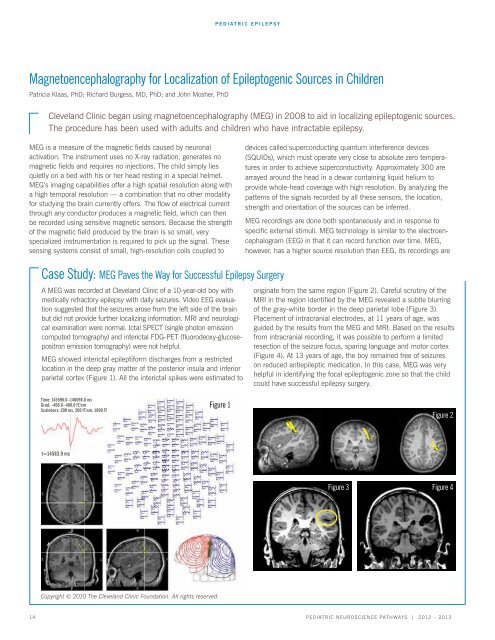 Pediatric Neuroscience Pathways Fall 2012 - Cleveland Clinic