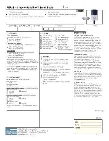 PER-S – Classic Pericline™ Small Scale - Architectural Area Lighting