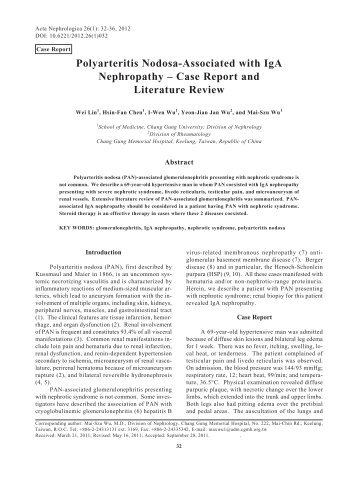 Polyarteritis Nodosa-Associated with IgA Nephropathy – Case ...