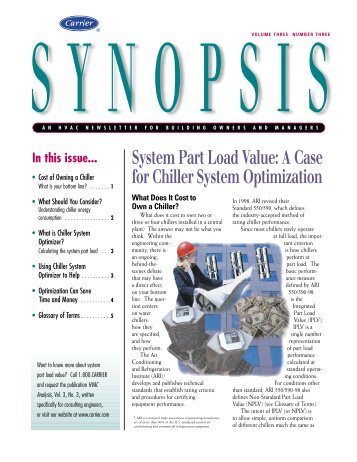 System Part Load Value: A Case for Chiller System ... - Carrier