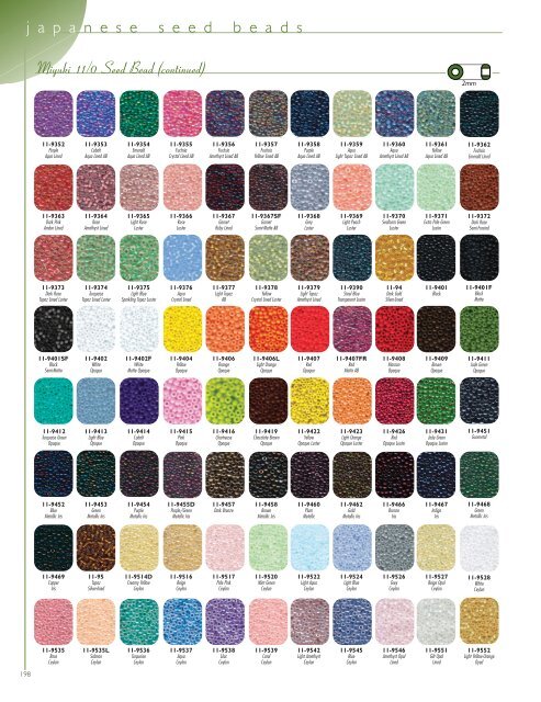 Matsuno Seed Beads Color Chart