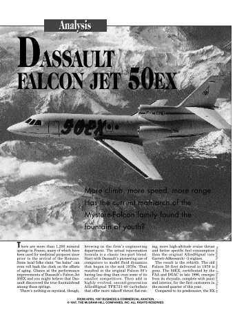 Analysis: DASSAULT FALCON JET 50EX
