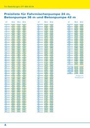 4 Preisliste für Fahrmischerpumpe 24 m, Betonpumpe 36 m und ...
