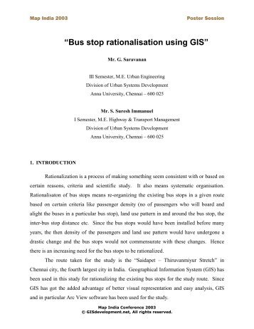 “Bus stop rationalisation using GIS”