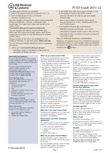 P11D Guide (2012) - HM Revenue & Customs