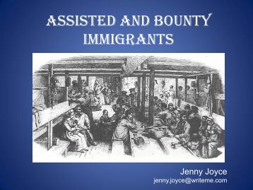 Assisted and Bounty Immigrants - Unlock the Past