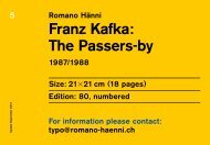 Franz Kafka: The Passers-by - romano-haenni.ch