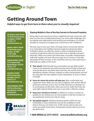 Getting Around Town - Braille Institute