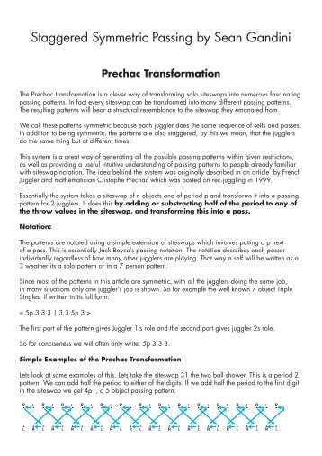 Staggered Symmetric Passing by Sean Gandini - Owen Reynolds