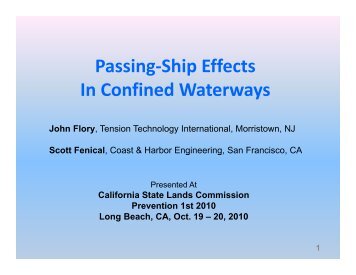 Passing-Ship Effects In Confined Waterways - State Lands ...