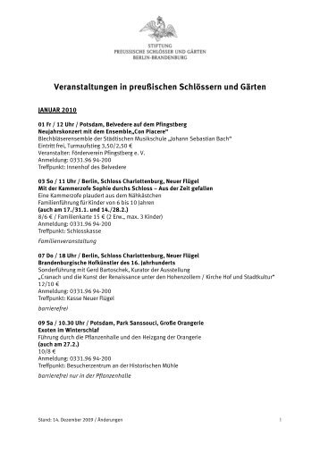 Veranstaltungen in preußischen Schlössern und Gärten -  Stiftung ...