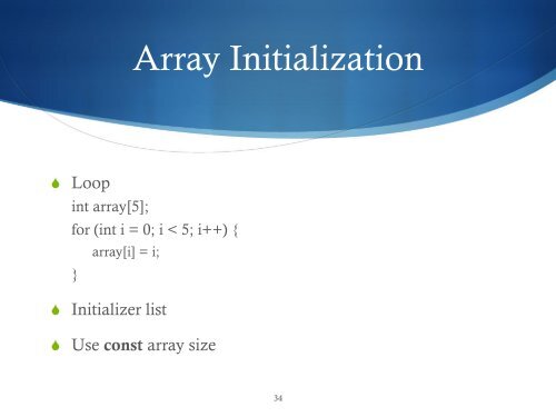 Arrays, parameter passing, pointers and dynamic allocation. - ELIS