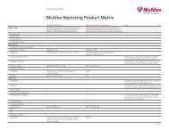 Feature comparison matrix for Content Security Reporter ... - McAfee