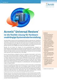 Acronis® Universal Restore* - Software-Express GmbH & Co. KG