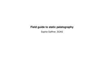 Field guide to static palatography