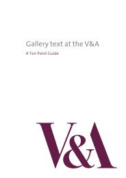 Gallery text at the V&A - Victoria and Albert Museum