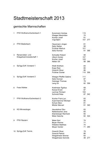 Stadtmeisterschaft 2012 - SpVgg-DJK Wolframs-Eschenbach e.V.