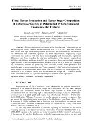 Floral Nectar Production and Nectar Sugar Composition of ...