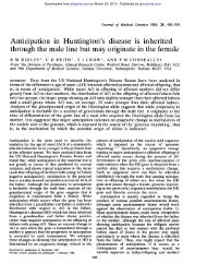 Anticipation in Huntington's disease is inherited - Journal of Medical ...