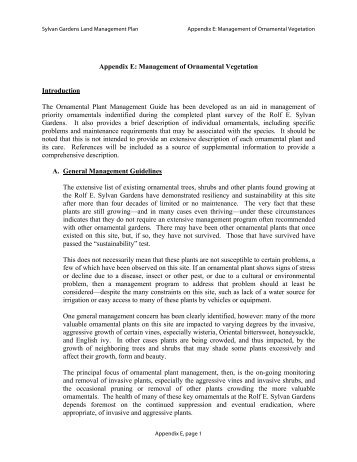 Appendix E: Management of Ornamental Vegetation Introduction ...