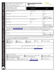 Ornamental/Home Garden Plant Problem Diagnosis form