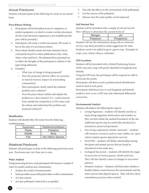 CDE Handbook - Florida FFA Association