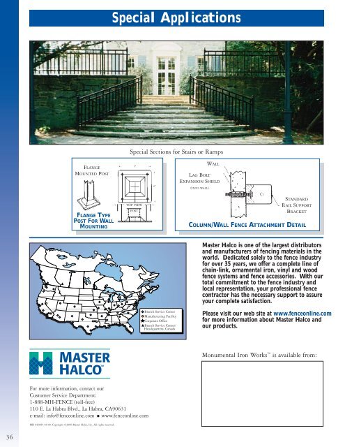 Master Halco Monumental Iron Works Ornamental Iron Fence System