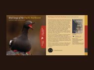 Paciﬁfic Northwest Bird Songs of the Pacific Northwest