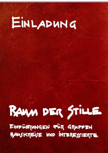 Flyer Raum der Stille