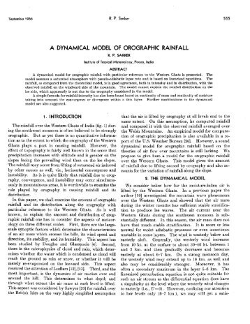 A DYNAMICAL MODEL OF OROGRAPHIC RAINFALL