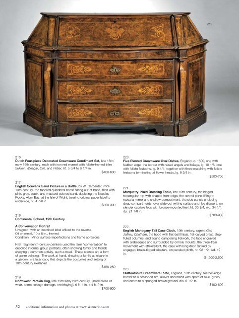 European Furniture & Decorative Arts - Skinner