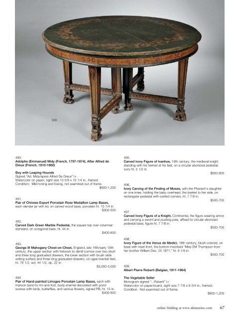 European Furniture & Decorative Arts - Skinner